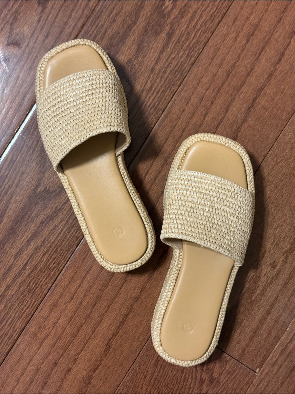 Beige Woven Slide Sandals - Women's Casual Slip-Ons